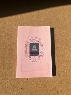 Burn after writing book by Sharon Jones