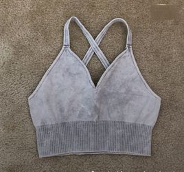 Free People Good Karma Grey Cami Crop Top Women's Strappy Bralette