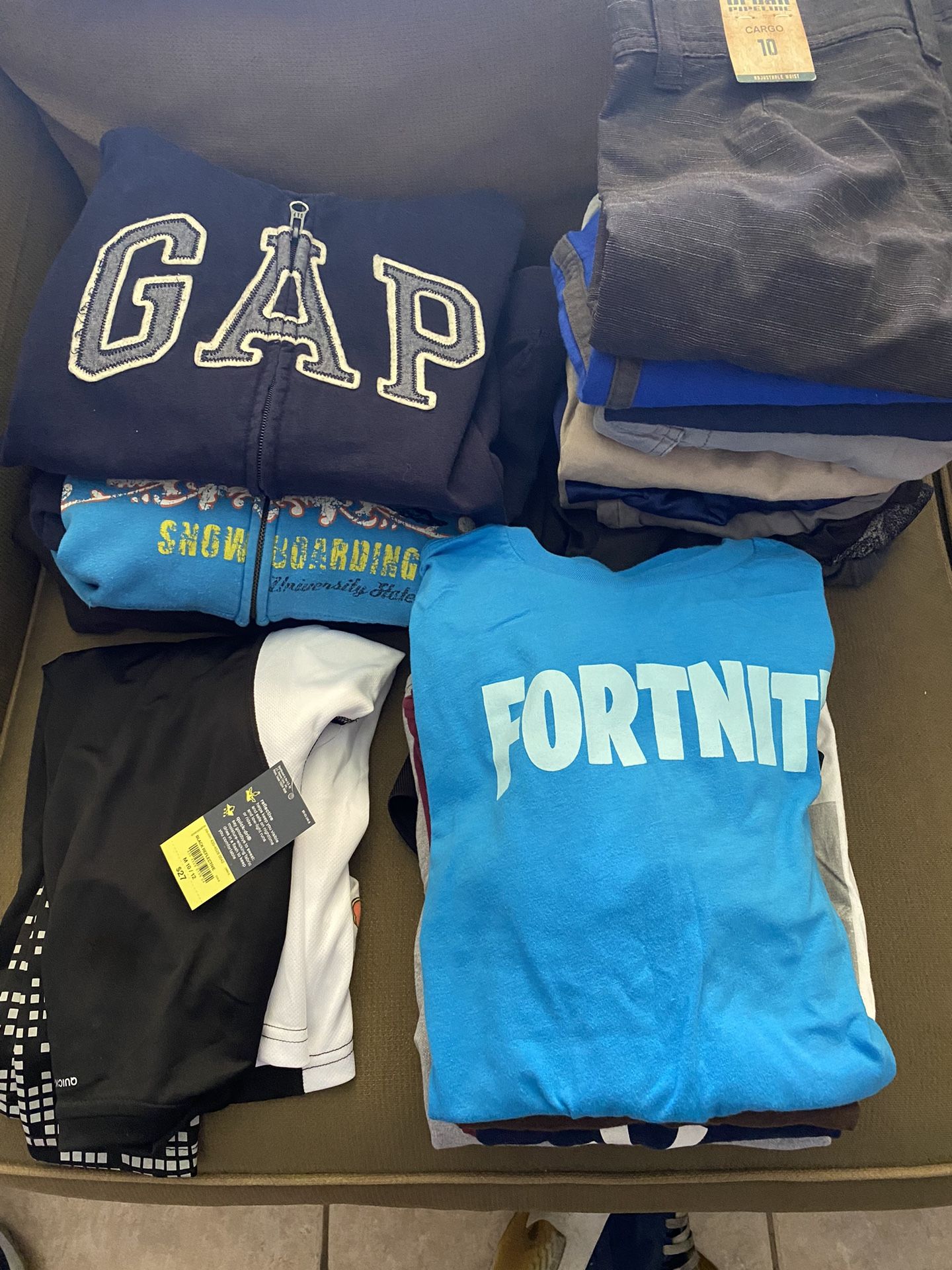 Boys Clothing Sizes vary Mostly 10’s