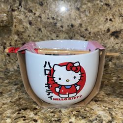 Hello Kitty Bowl w/ Chopsticks