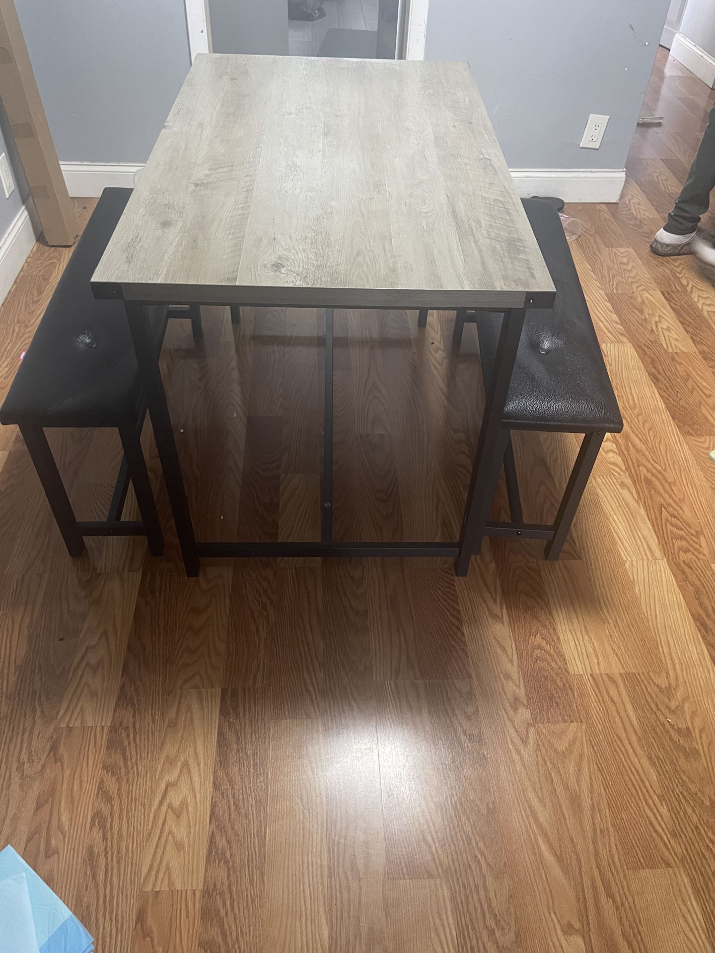 Small Table with bench style chairs