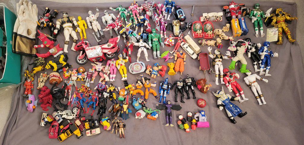 HUGE Vintage Toy LOT Collection- Power Rangers, Star Wars, Disney, Spider Man, And MORE