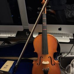 Skylark Brand 4/4 Solid Wood Natural Varnish Violin W/Hard Case