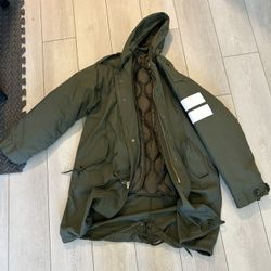 Olive Green Parka - Rain Jacket Layers 