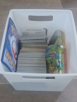 A box of Pokémon cards