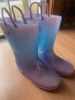 GIRL GLITTER RAIN BOOTS SIZE 2