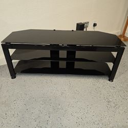 Black glass Entertainment TV Stand