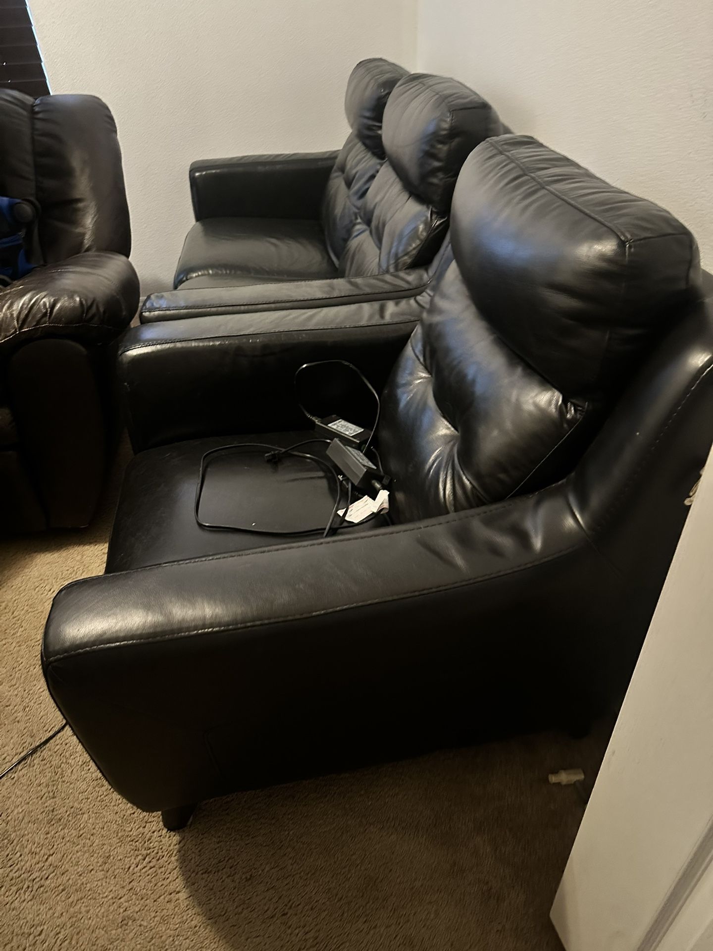 Black Leather Power Recliner Couches