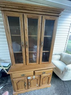 Oak China hutch
