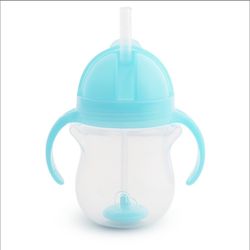 Munchkin Any Angle Sippy Cup For Toddlers, Spill Proof Weighted Straw Cup With Transition Handles