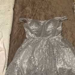 Silver Dress Short