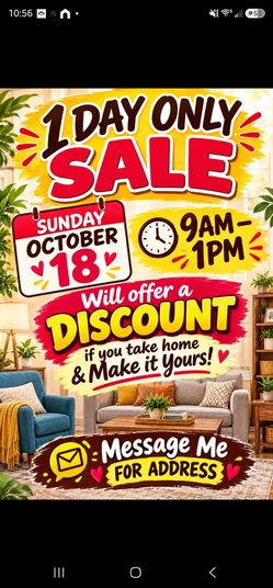 9AM - 1PM China Cabinet, Lamp, Couches