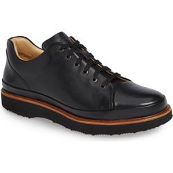 SAMUEL HUBBARD Men’s Black Leather Vibram DressFast Plain Toe Oxford Shoes