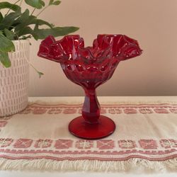 Fenton Ruby Red Thumbprint Glass