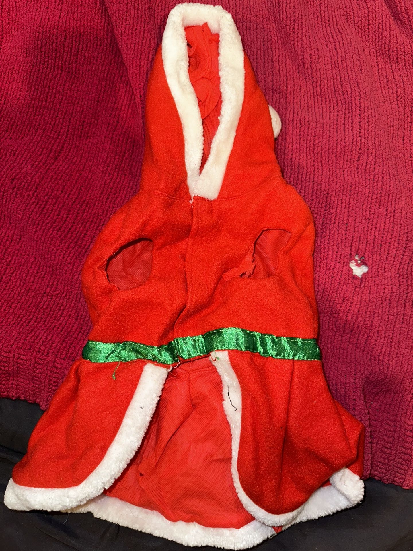 Christmas Dog Dress With Hoodie Small