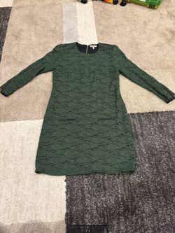 JUICY COUTURE Cire Juniper Green Lace & Leather Dress Sz S