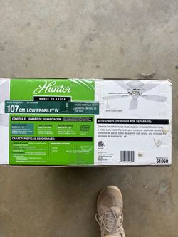 White Hunter Ceiling Fan