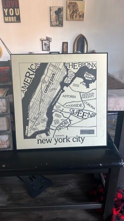 Framed New York City Neighborhood Map Print
