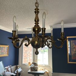 Polished Brass Chandelier 