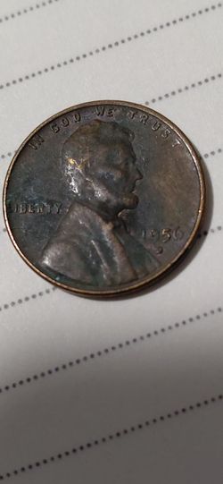 1956 D Wheat Penny L On Rim