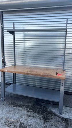 Work station - metal and wood