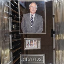 Chevy Chase Signed, Beckett-Certified, Graded Card Display Piece 