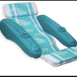 XtremepowerUS Swimming Pool Floating Chaise Lounge Cushion With Cupholder, Aqua SKU: 90137xp