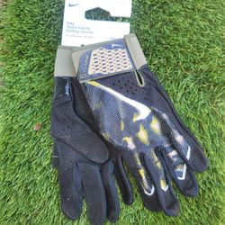 BRAND NEW NIKE ALPHA VARSITY BATTING GLOVES CAMO ARMY GREEN BLACK Men Sizes Medium, Large, XL