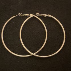Large SilverTone Hoop Earrings 