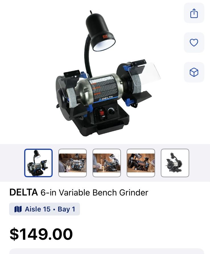 Delta Power  6-in Variable Bench Grinder.
