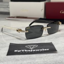 Cartier White Buffs Black Tint Gold 
