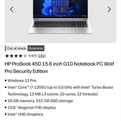 HP ProBook 450 15.6 inch G10 Notebook PC Intel® Core™ i7-1355U