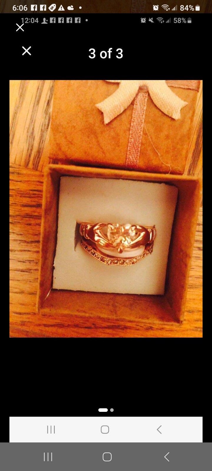 New Claddagh Ring / Or Bridal Set