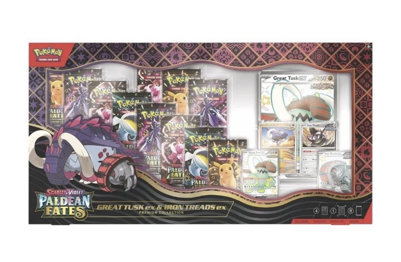 Pokemon Trading Card Games Great Tusk Iron Threads Ex Premium Collection