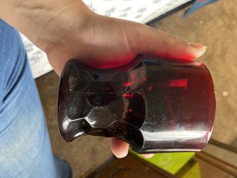 Georgian Honeycomb Design Ruby Red Glass 5 Oz. Tumblers / Lowballs By Anchor Hocking Glass