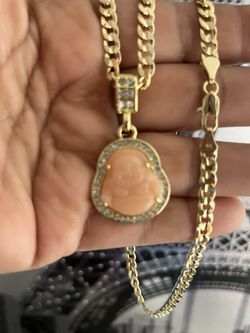 pink buddha necklace 