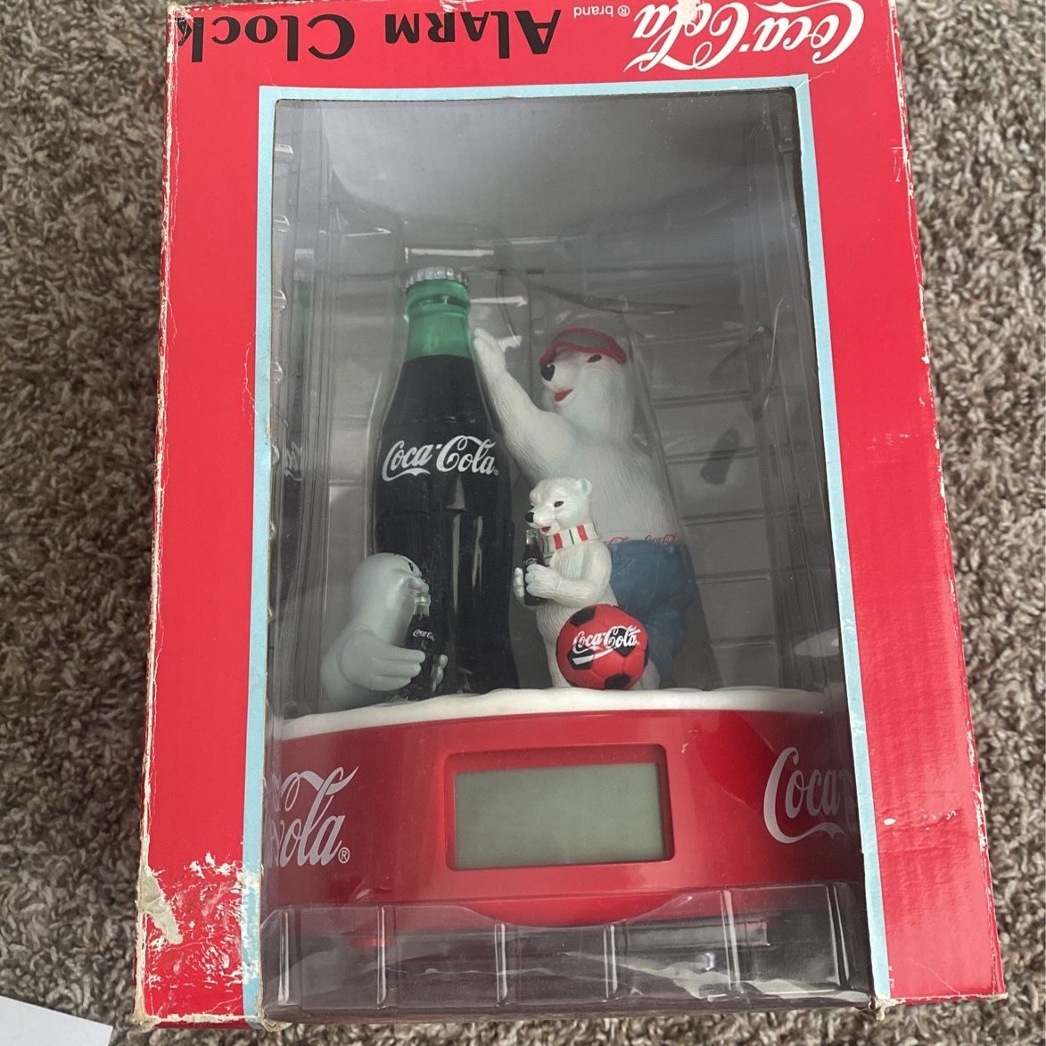 COCA COLA ALARM CLOCK WITH POLAR BEARS AND SEAL - NIB