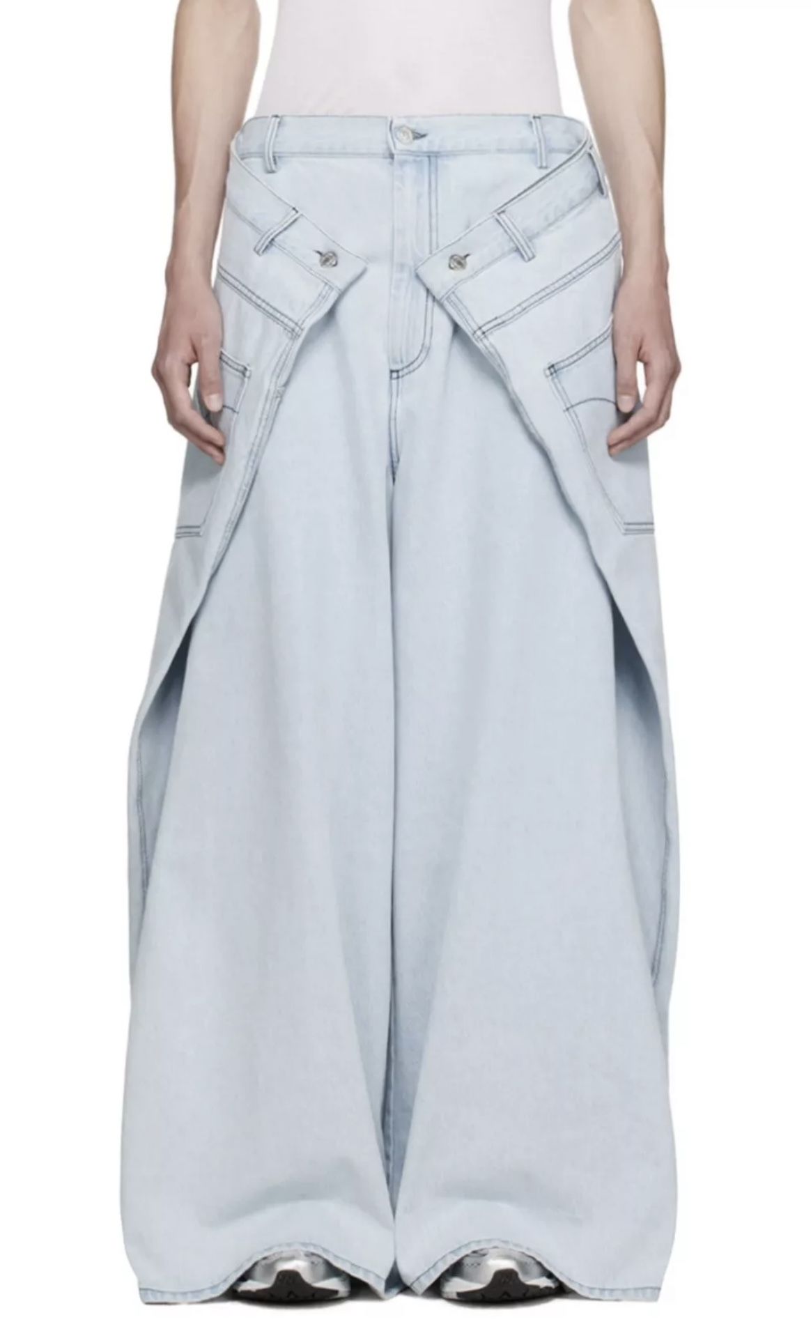 DESIGNER LUU DAN DOUBLE PLEATED JEANS,All Products : American Fashion Style Bags On Sale