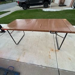 Metal folding table camping storage 72”L 30”L