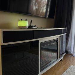 TV Stand With Soundbar And Fireplace 