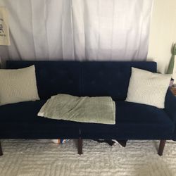 Royal Blue Velvet Futon ! 