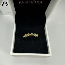 925 Silver Pandora Style Ring. Size 8.
