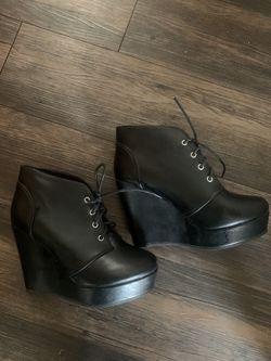 Faux Leather High Heel Boots/shoes