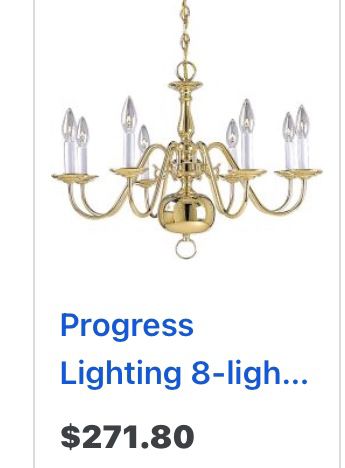 Brass chandelier $50.00 8 Lights,