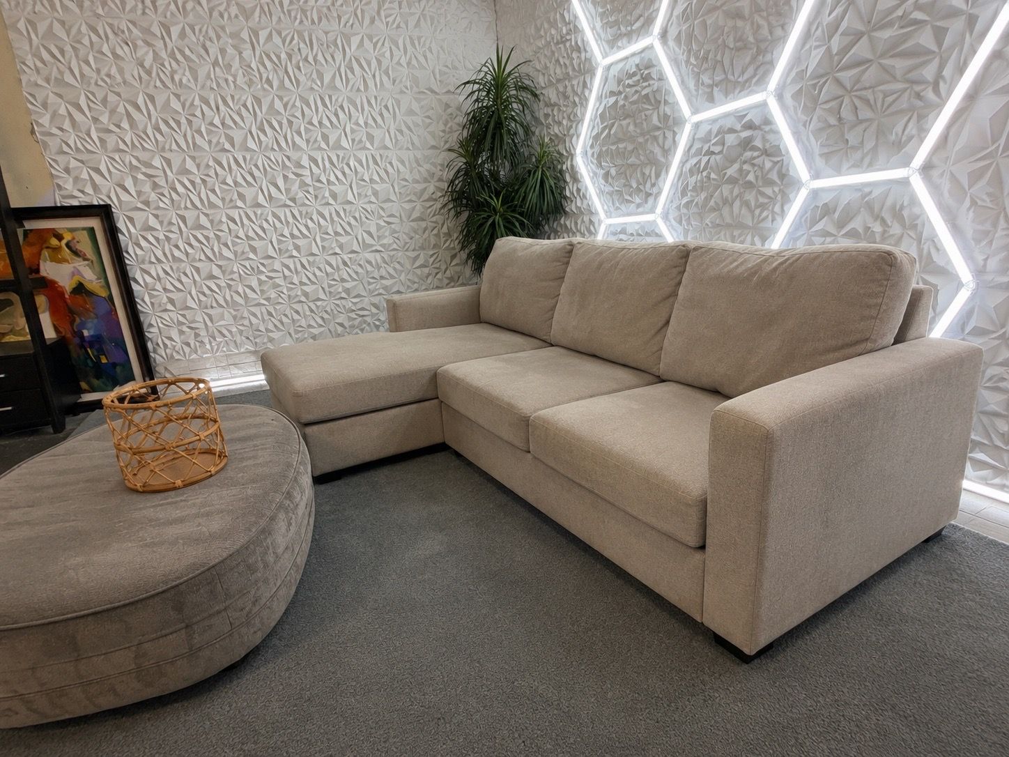 Free delivery tan sectional couch