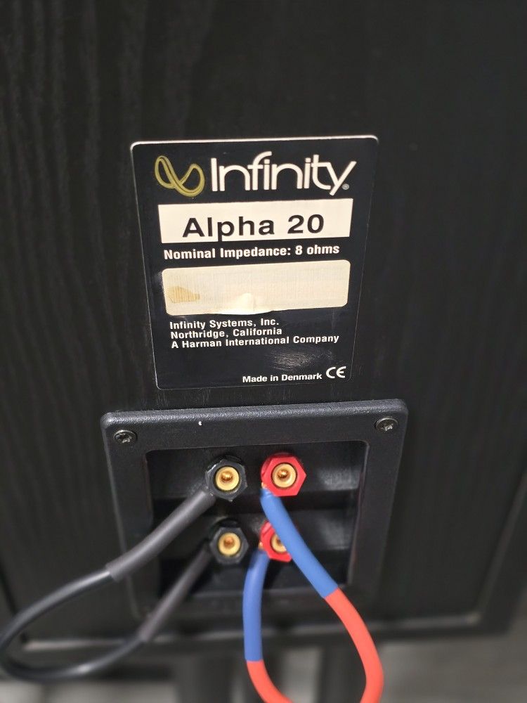 Pair Of Infinity Alpha 20's With Infinity Beta Center Channel 3way And Vti Stands Complete Package For $275