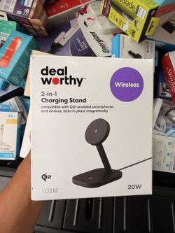 Dealworthy 2-In-1 Wireless Charging Stand, Open Box, Brand New