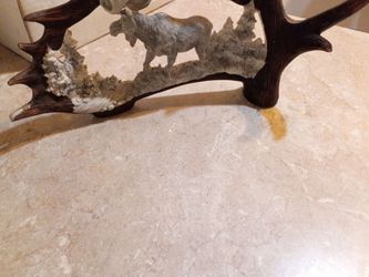 Moose Scene Antler Decorative Sculpture