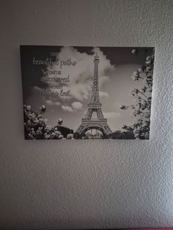 Eiffel Tower Inspirational Quote Wall Art