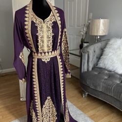 Beautiful Purple Arabian Kaftan Dress